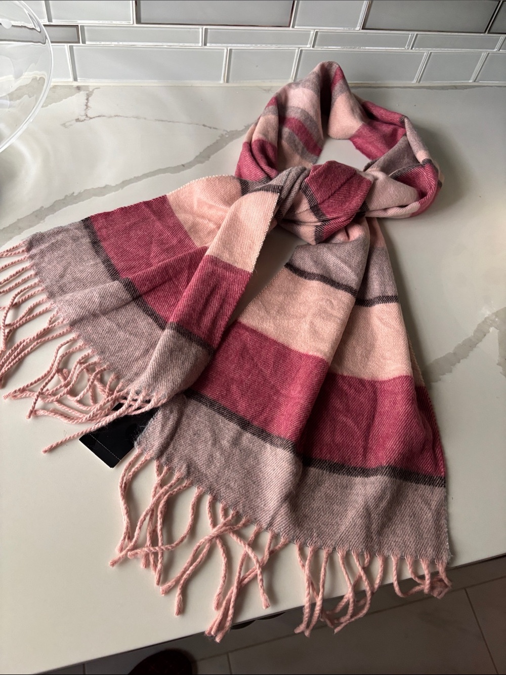 NWT, Cejon Striped Scarf in shade Blush